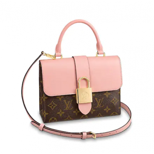 Оригинална чанта Louis Vuitton LOCKY BB M44080 в цвят розов пудр