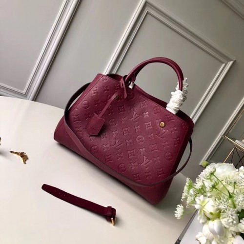 Оригинална чанта Louis Vuitton MONTAIGNE MM M44311 в цвят фуксия