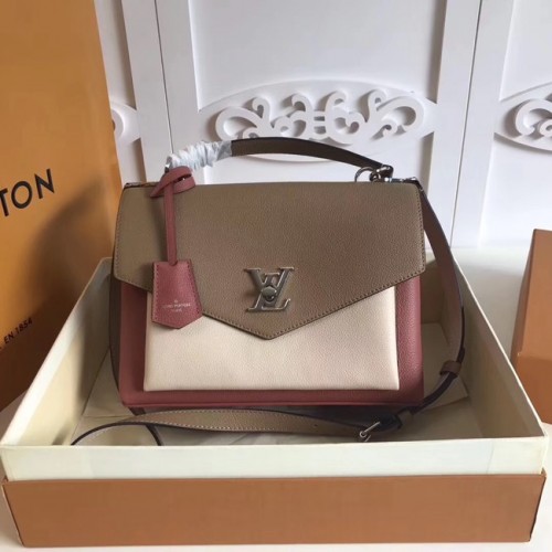 Оригинална чанта Louis Vuitton MY LOCKME M54849 Galet&white