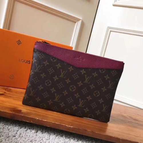 Оригинална чанта Louis Vuitton Monogram Canvas DAILY POUCH M62048 Бордо