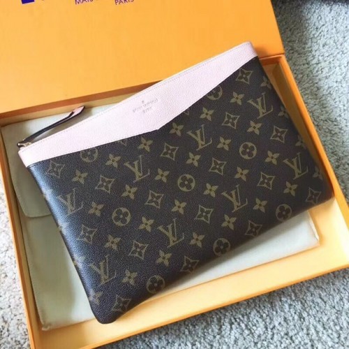 Оригинална чанта Louis Vuitton Monogram Canvas DAILY POUCH M62048 светло розова