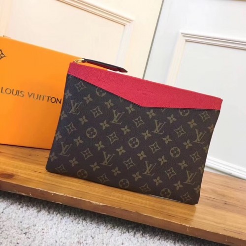 Оригинална чанта Louis Vuitton Monogram Canvas DAILY POUCH M62048 червена