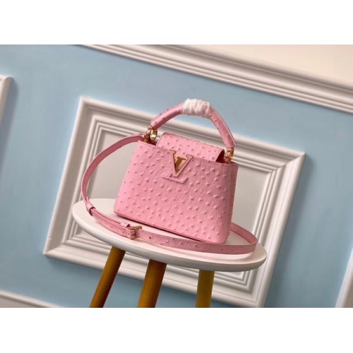 Louis vuitton оригинален модел на щраус CAPUCINES Mini M44611 Eau de Rose