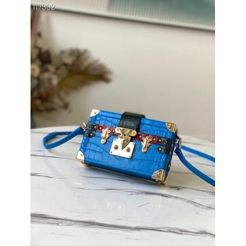 Оригинална чанта Louis Vuitton PETITE MALLE N92049 синя