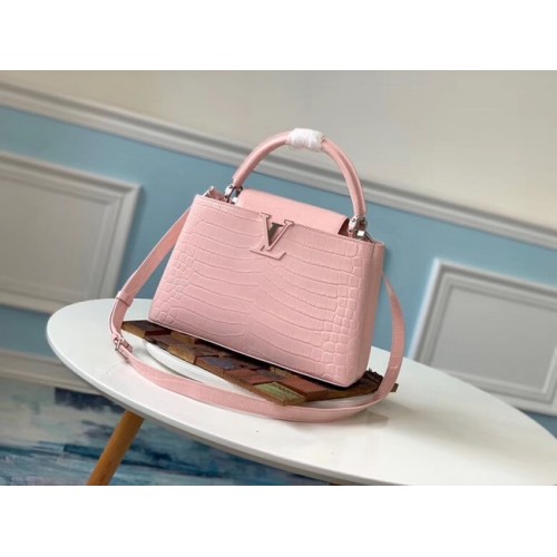 Louis vuitton оригинален крокодил CAPUCINES PM M53665 Eau de Rose