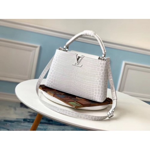 Оригинална чанта Louis Vuitton CAPUCINES PM M53665 кремава