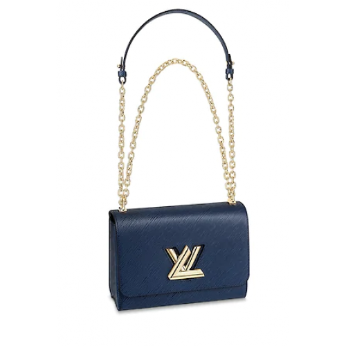 Louis Vuitton оригинална епи кожа TWIST MM M52870 синя