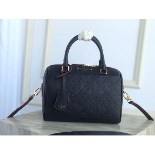 Louis Vuitton оригинална кожена чанта SPEEDY 25 Monogram Empreinte M43501 тъмносиня