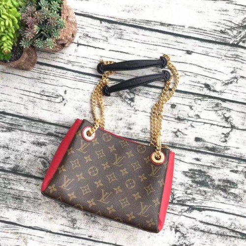 Оригинална монограмна чанта Louis Vuitton SURENE BB M43775 червена