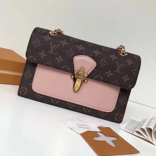 Оригинална чанта Louis Vuitton Monogram Victoire M41730 розова
