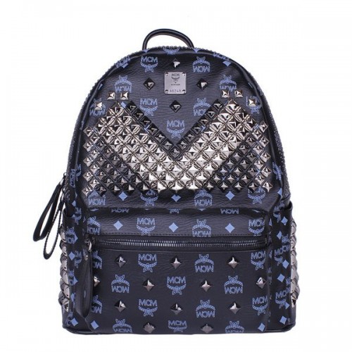 Раница MCM Medium Stark Front Studs MC4237 Тъмносиня