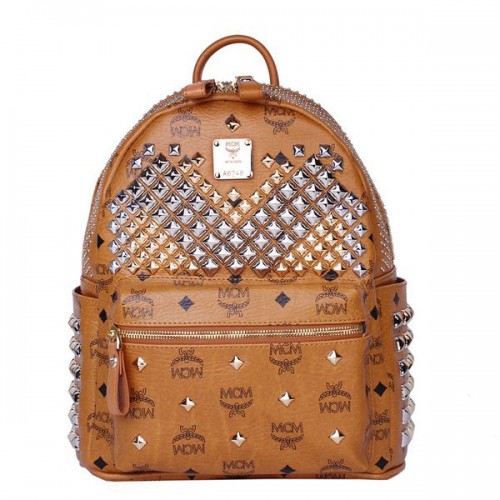Раница MCM Small Stark Front Pins MC4237S, цвят пшеница