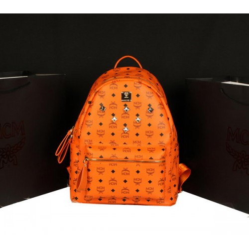 Раница MCM Stark Jumbo от телешка кожа 8006 Orange