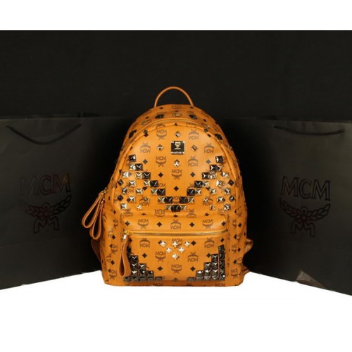 Раница MCM Stark Jumbo от телешка кожа 8100 камила