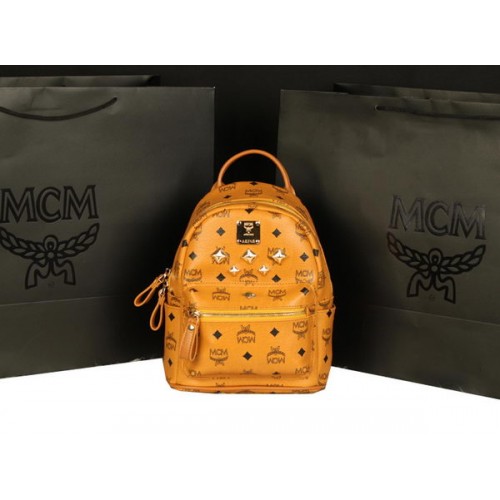 Раница MCM Stark Medium от телешка кожа 8003 цвят камила