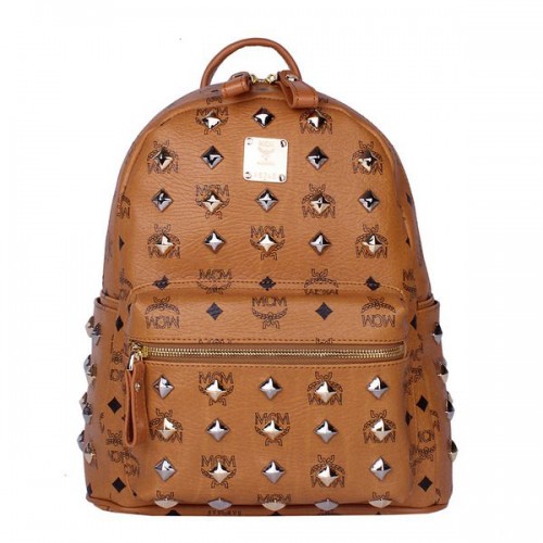 Малка раница MCM Stark Studded MC2089S, цвят пшеничен