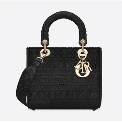 СРЕДНА ДАМСКА ЧАНТА D-LITE Cannage Embroidery M0565OREY черна