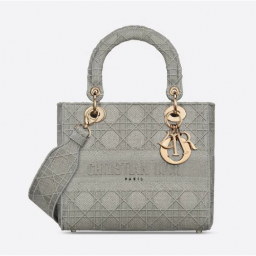 СРЕДНА ДАМСКА ЧАНТА D-LITE Cannage Embroidery M0565OREY сива