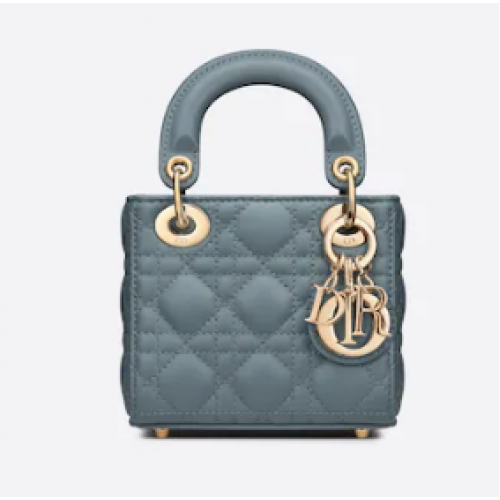 MICRO LADY DIOR ЧАНТА Cloud Blue Cannage Lambskin S0856O