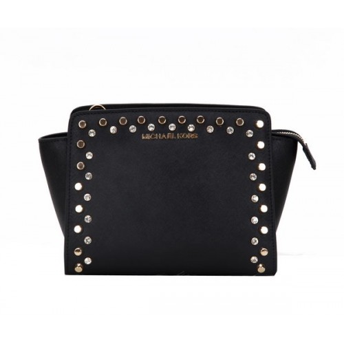 Чанта Michael Kors Mini Selma от оригинална кожа MK1879 черна