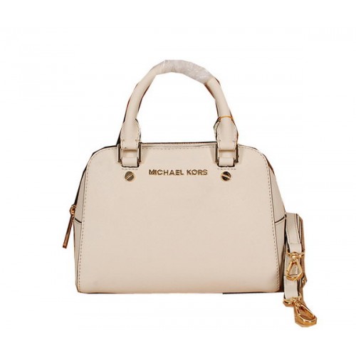 Оригинална чанта с горна дръжка от кожа Saffiano на Michael Kors MK2603 OffWhite