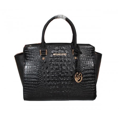 Чанта Michael Kors Selma от крокодилска кожа MK0909 черна