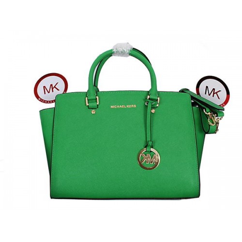 Чанта Michael Kors Selma с цип отгоре 8700 зелена