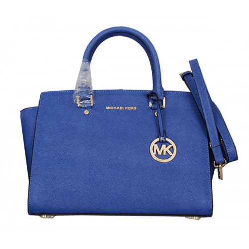 Чанта Michael Kors Selma с цип отгоре 8700 в кралско синьо