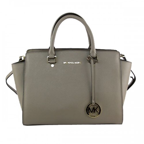 Чанта Michael Kors Selma с горен цип MK8803 сива