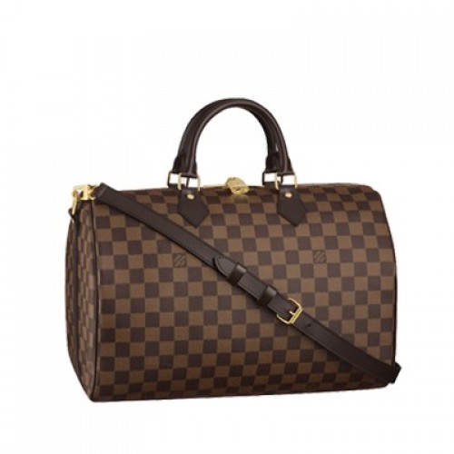 Чанта Louis Vuitton Damier Ebene Canvas Speedy 35 с презрамка за рамо N41182