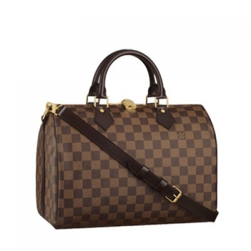 Чанта Louis Vuitton Damier Ebene Canvas Speedy 30 с презрамка за рамо N41183