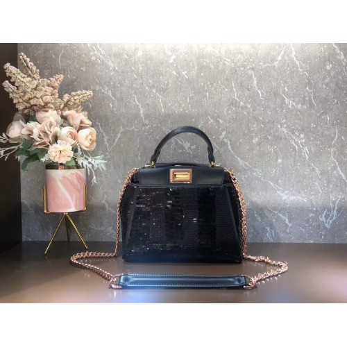 Чанта с мъниста FENDI PEEKABOO ICONIC MINI F1359 черна