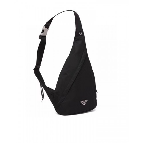 Чанта от четкана кожа Prada 2VH092 черна