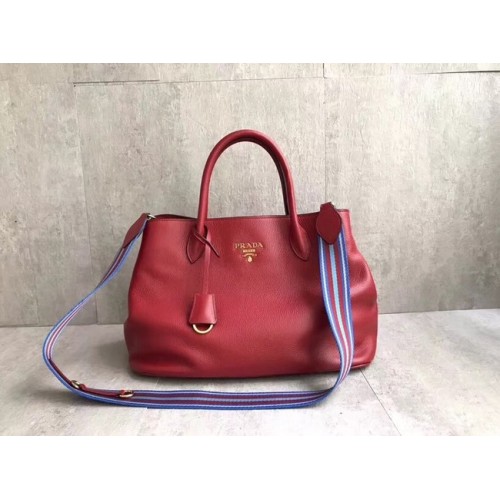 Чанта от телешка кожа Prada BN1579 червена
