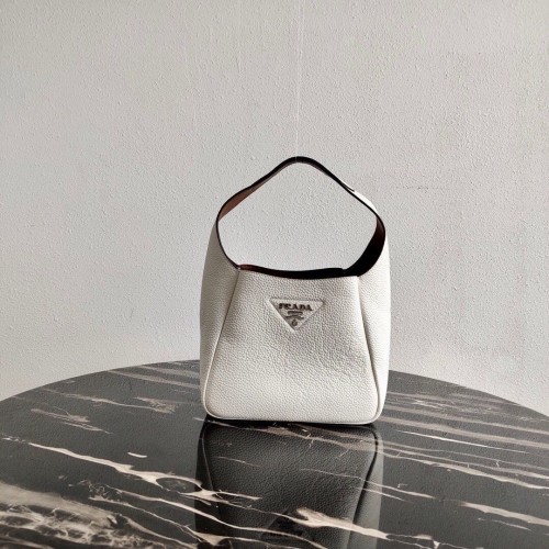 Чанта Prada от еленска кожа 1BC127 бяла