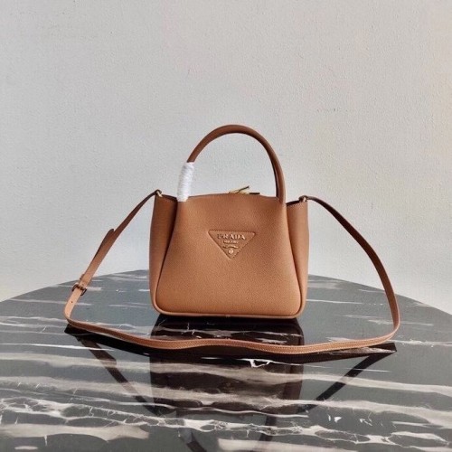 Чанта Prada от еленска кожа 1BC145 кафява