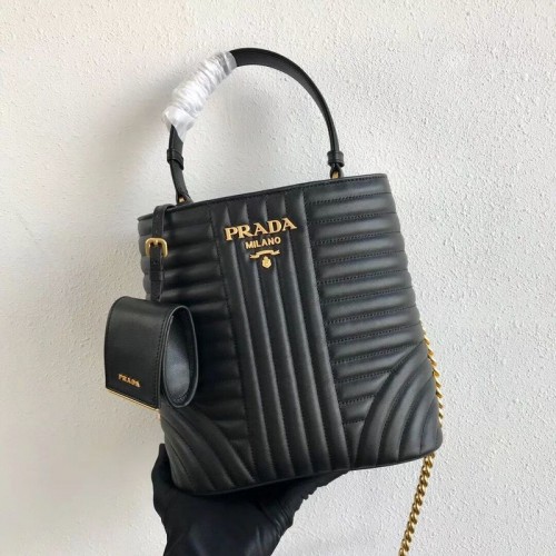 Чанта Prada Double Saffiano Original от телешка кожа 1BA212 черна