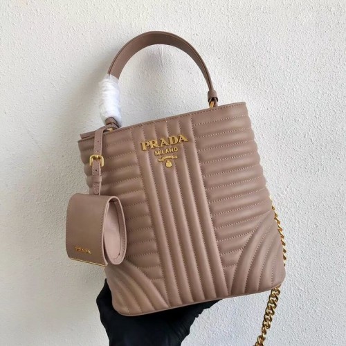 Чанта Prada Double Saffiano Original от телешка кожа 1BA212 розова