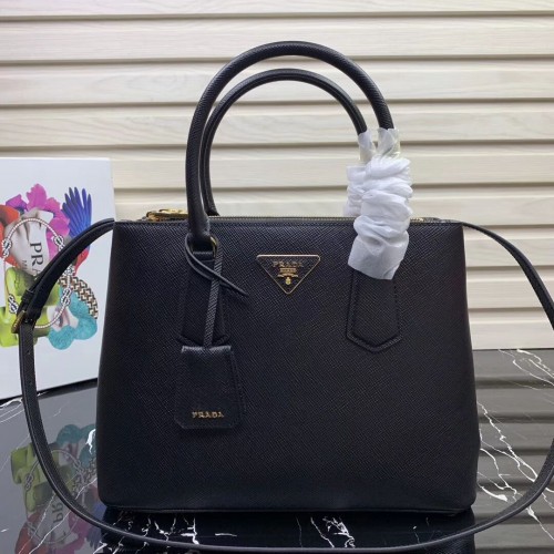 Кожена чанта Prada Galleria Saffiano 1BA232 черна