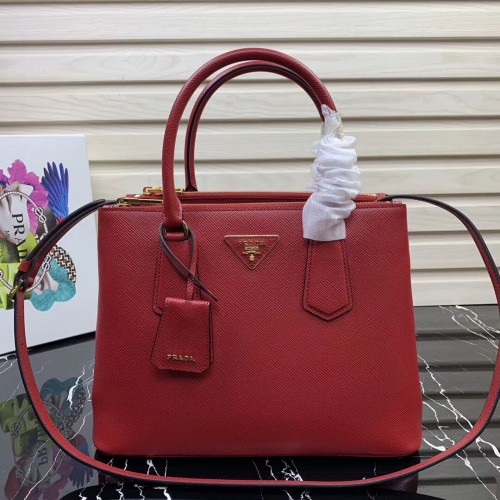 Кожена чанта Prada Galleria Saffiano 1BA232 червена