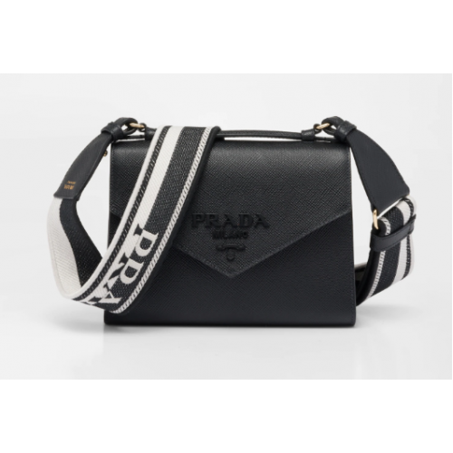 Чанта Prada Monochrome Saffiano и кожа 1BD317 черна