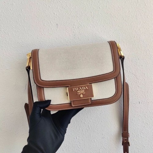 Чанта през рамо Prada Nappa Leather 1AD257 кафява