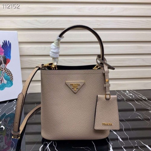 Prada Panier малка оригинална чанта Saffiano 1BA217 кайсия
