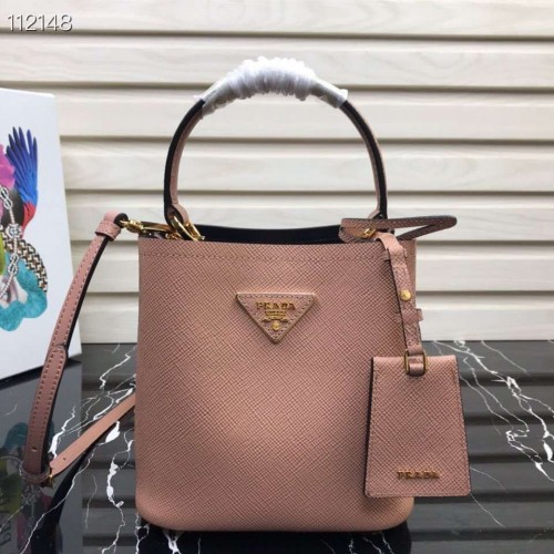 Prada Panier малка оригинална чанта Saffiano 1BA217 розова