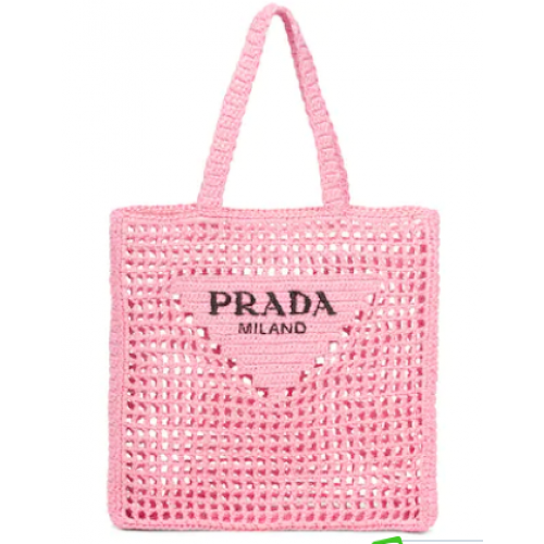 Чанта Prada Raffia 1BG393 розова