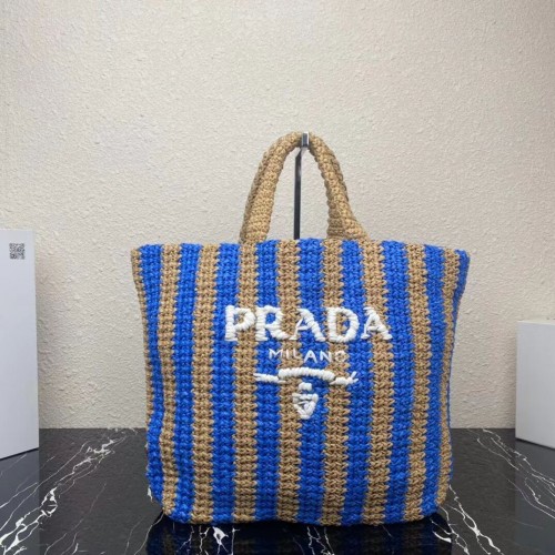 Чанта Prada Raffia 1NE229 синя