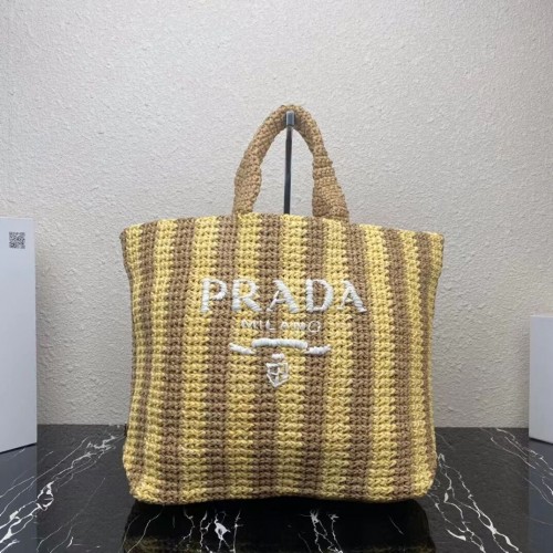 Чанта Prada Raffia 1NE229 жълта