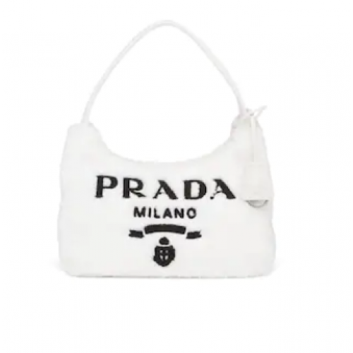 Мини чанта Prada Re-Edition 2000 от тери 1NE515 бяла