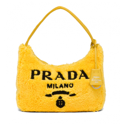 Мини чанта Prada Re-Edition 2000 от тери 1NE515 жълта