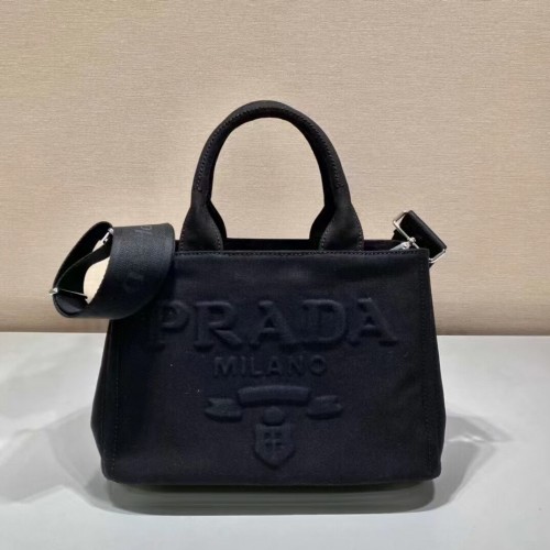 Платнена чанта Prada 1BA499 черна